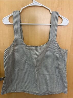 J. Crew Black & White Striped Square-Neck Tank